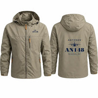 Thumbnail for Antonov An-148 Stylish Jackets - Hooded Windbreaker - Heritage - Khaki