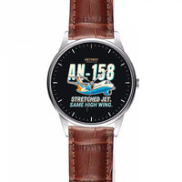 Thumbnail for Antonov An-158 - Cartoon - Leather Strap - Striped Brown Leather Strap