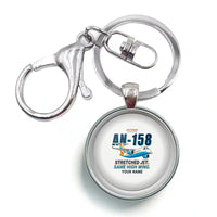 Thumbnail for Antonov An-158 - Cartoon + Name - Circle Key Chain - White