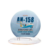 Thumbnail for Antonov An-158 - Cartoon + Name - Pin - Light Blue