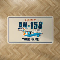 Thumbnail for Antonov An-158 - Cartoon + Name - Rectangle Carpet - Beige