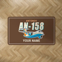 Thumbnail for Antonov An-158 - Cartoon + Name - Rectangle Carpet - Brown