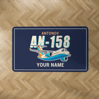 Thumbnail for Antonov An-158 - Cartoon + Name - Rectangle Carpet - Dark Blue