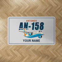 Thumbnail for Antonov An-158 - Cartoon + Name - Rectangle Carpet - Light Gray