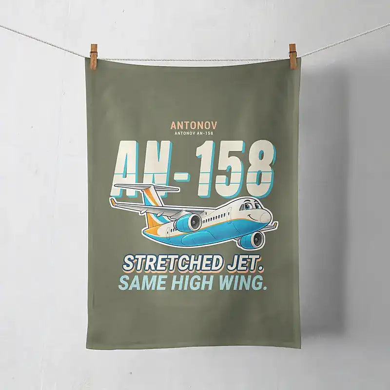 Antonov An-158 - Cartoon - Towel - Green Army