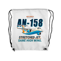 Thumbnail for Antonov An-158 - Drawstring Bag - Cartoon - White