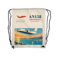 Thumbnail for Antonov An-158 - Drawstring Bag - Classic - Beige