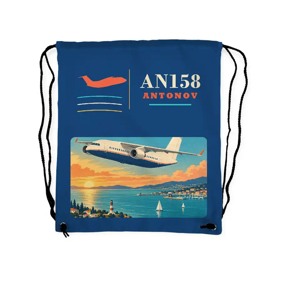 Antonov An-158 - Drawstring Bag - Classic - Blue