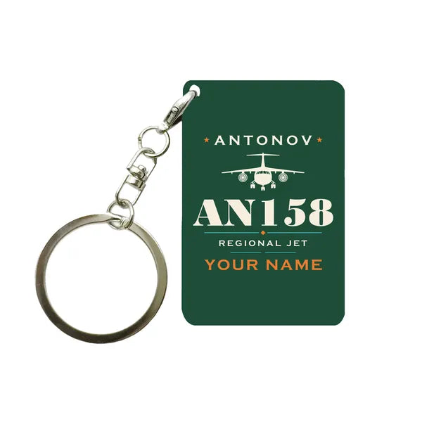 Antonov An-158 - Heritage + Name - Key Chain - Dark Green