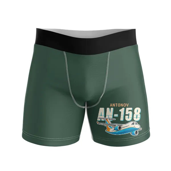 Antonov An-158 - Men Boxers - Cartoon - Dark Green