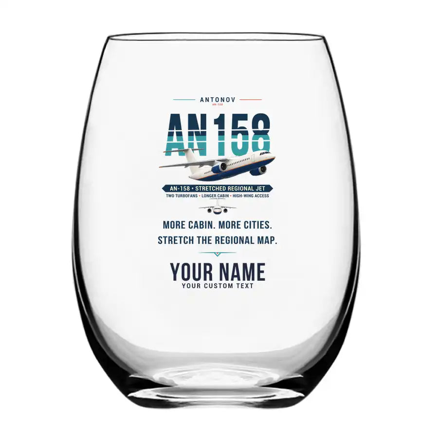 Antonov An-158 - Original + Name - Water & Drink Glass