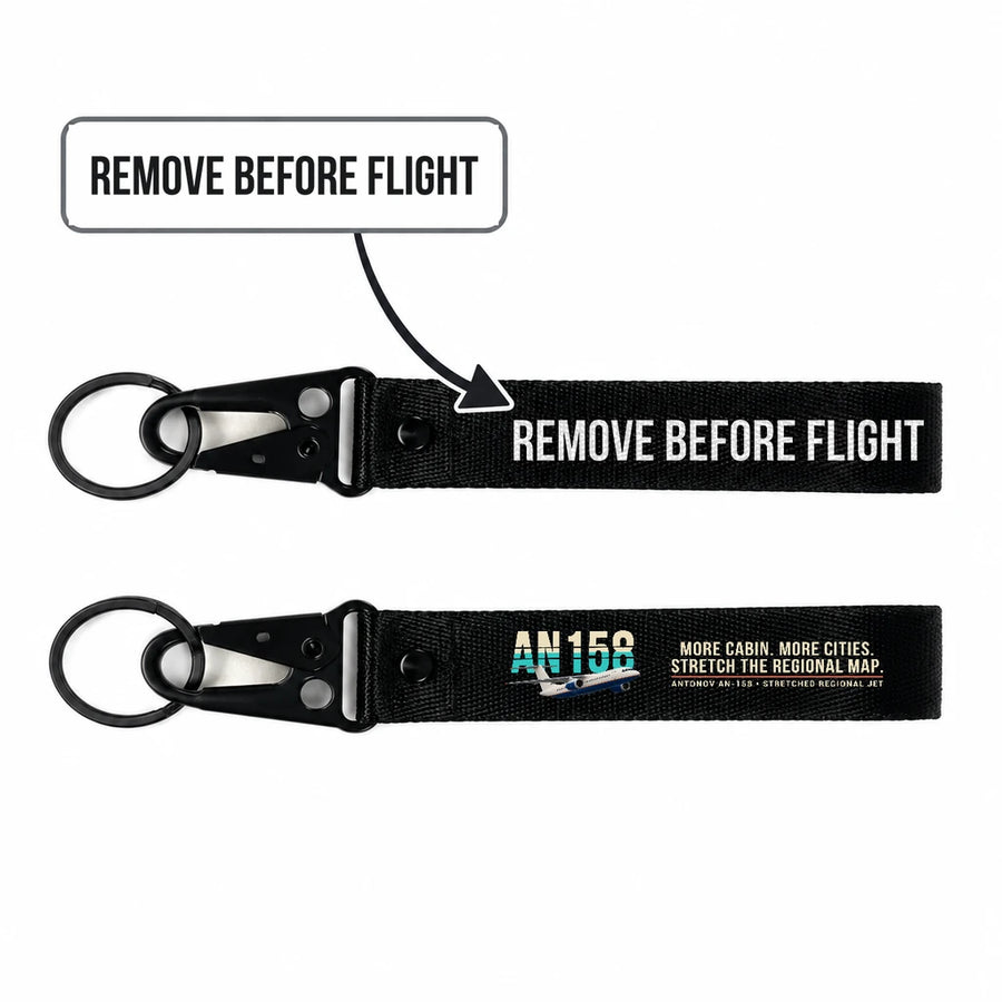 Antonov An-158 Hawk-Shaped Key Chains - Black - Original - Remove Before Flight