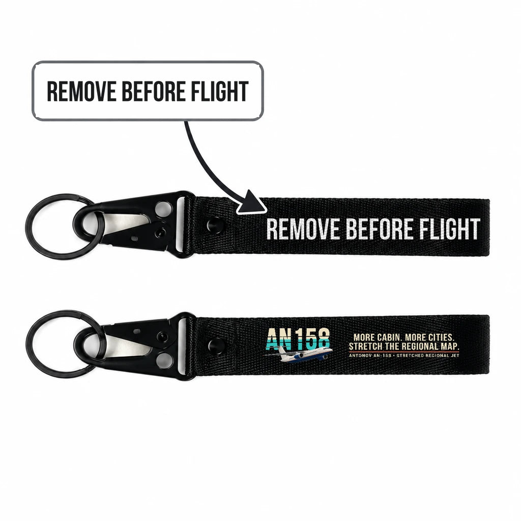 Antonov An-158 Hawk-Shaped Key Chains - Black - Original - Remove Before Flight