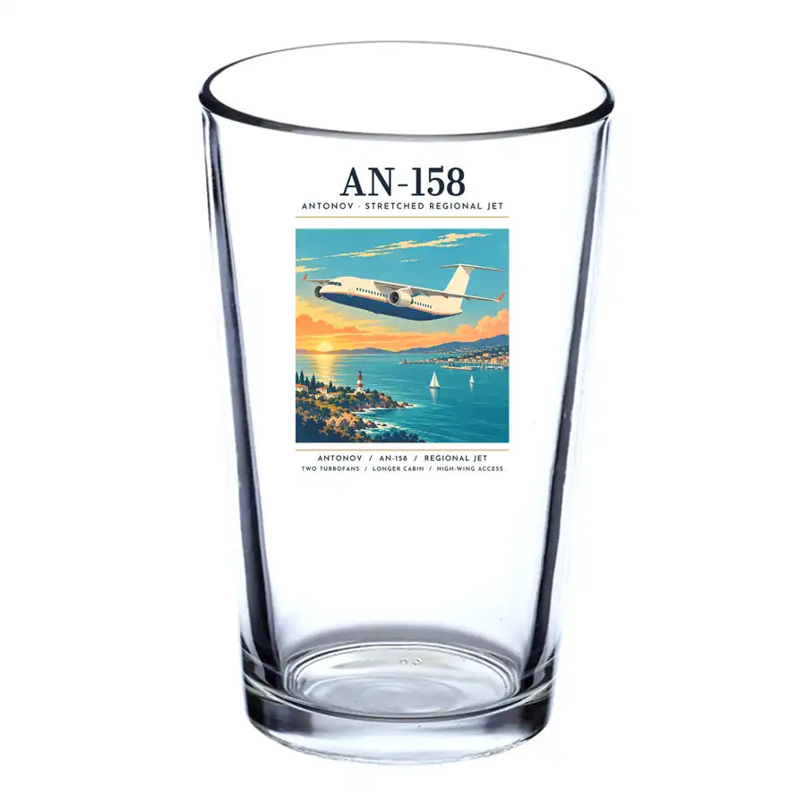 Antonov An-158 - Poster - Beer & Water Glass