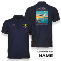 Thumbnail for Antonov An-158 - Poster - Double-Side Polo - Navy Blue + Name