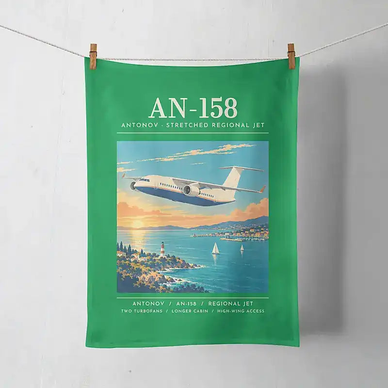 Antonov An-158 - Poster - Towel - Green