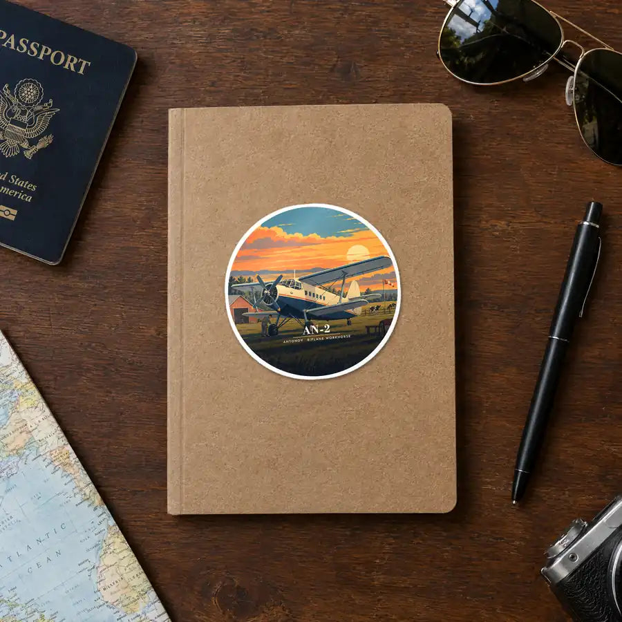 Antonov An-2 - 3D - Circle Sticker - Notebook