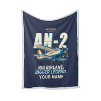 Thumbnail for Antonov An-2 - Cartoon + Name - Blanket - Navy Blue