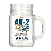 Thumbnail for Antonov An-2 - Cartoon + Name - Cocktail Glass (Mason Jar)