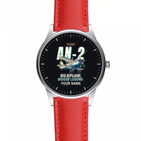 Thumbnail for Antonov An-2 - Cartoon + Name - Leather Strap - Red Leather Strap