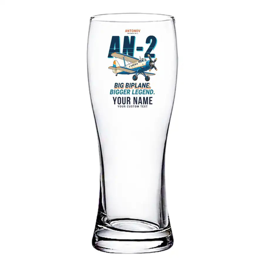 Antonov An-2 - Cartoon + Name - Pilsner Beer Glass
