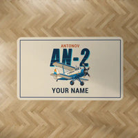 Thumbnail for Antonov An-2 - Cartoon + Name - Rectangle Carpet - Beige