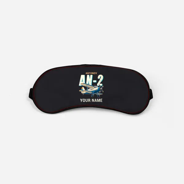 Antonov An-2 - Cartoon + Name - Sleep Mask - Black