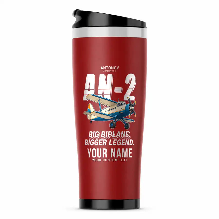 Antonov An-2 - Cartoon + Name - Stainless Steel (No Holder) - Red