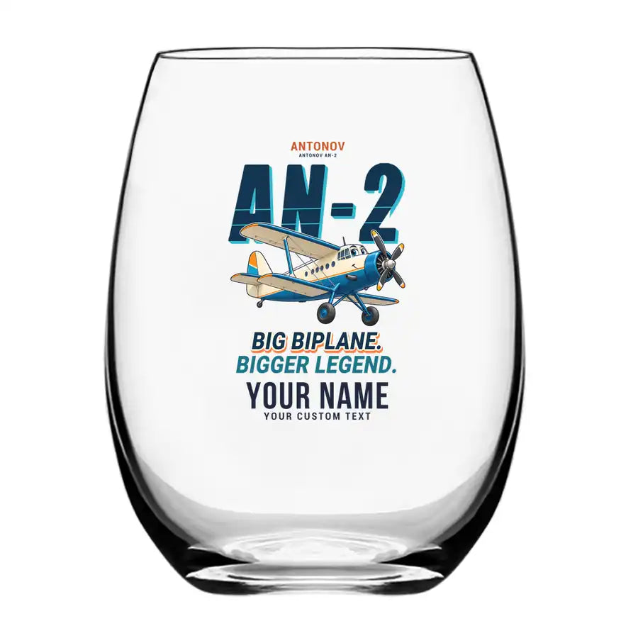 Antonov An-2 - Cartoon + Name - Water & Drink Glass