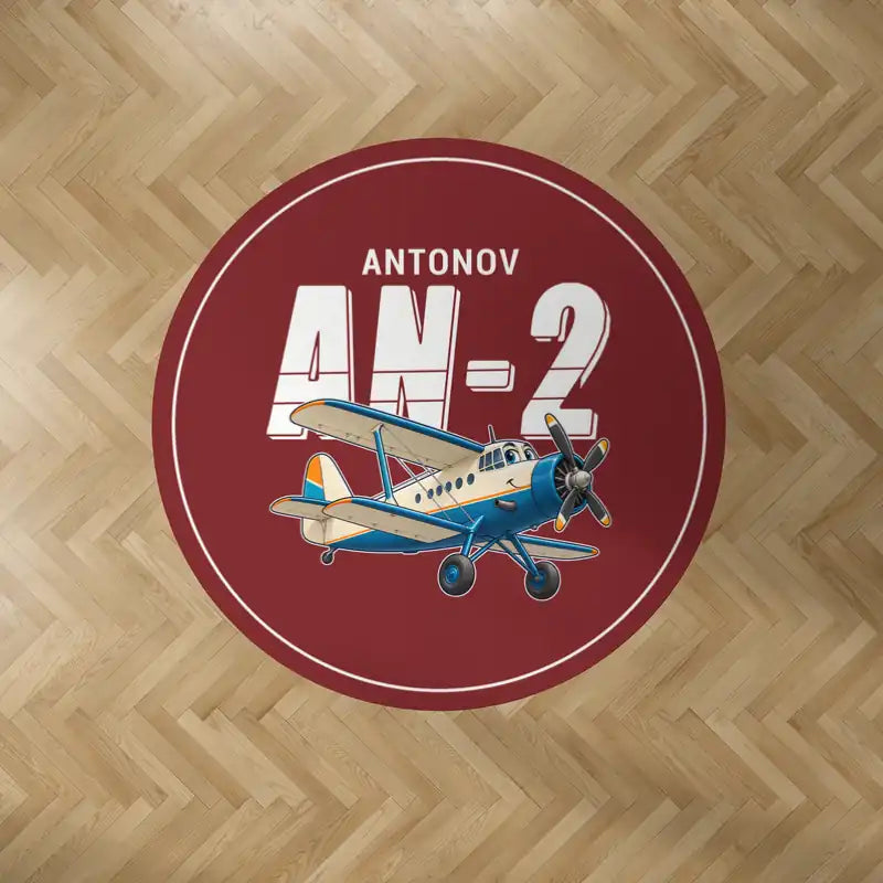 Antonov An-2 - Cartoon - Round Carpet - Dark Red
