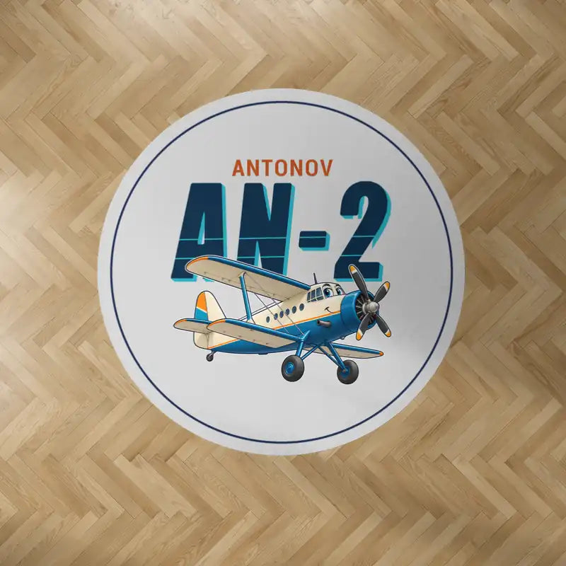 Antonov An-2 - Cartoon - Round Carpet - Light Gray