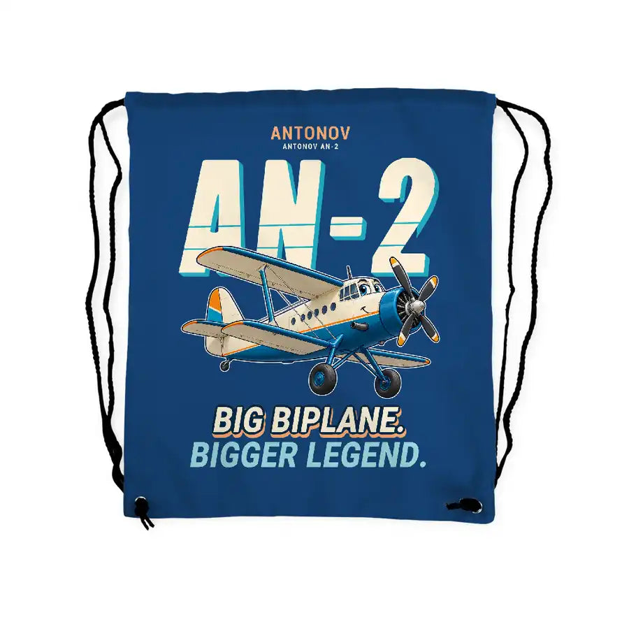 Antonov An-2 - Drawstring Bag - Cartoon - Blue