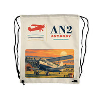 Thumbnail for Antonov An-2 - Drawstring Bag - Classic - Beige