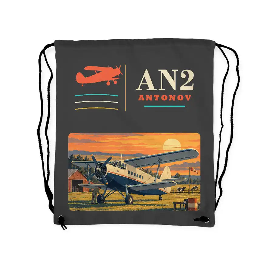 Antonov An-2 - Drawstring Bag - Classic - Gray
