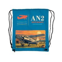 Thumbnail for Antonov An-2 - Drawstring Bag - Classic - Light Blue
