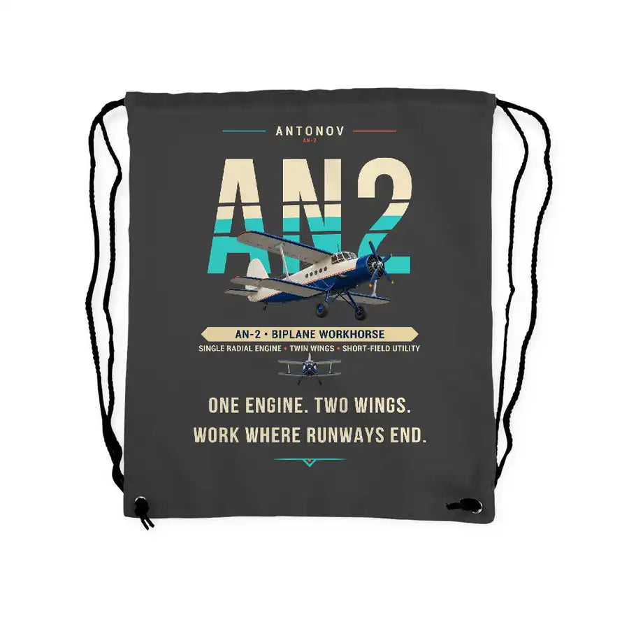 Antonov An-2 - Drawstring Bag - Original - Gray