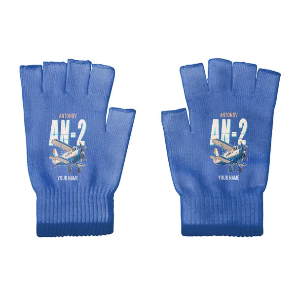 Antonov An-2 - Gloves - Cut - Cartoon + Name - Blue