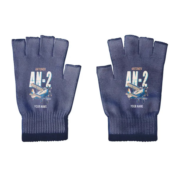 Antonov An-2 - Gloves - Cut - Cartoon + Name - Navy Blue