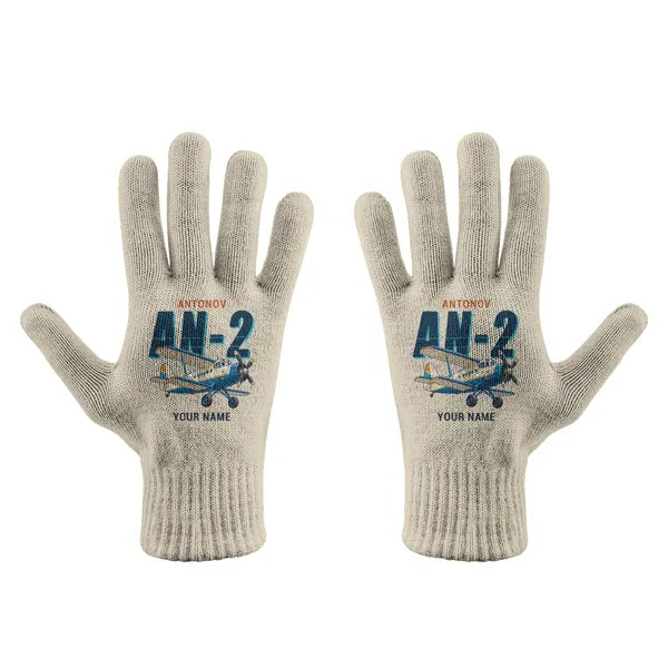 Antonov An-2 - Gloves - Full - Cartoon + Name - Beige