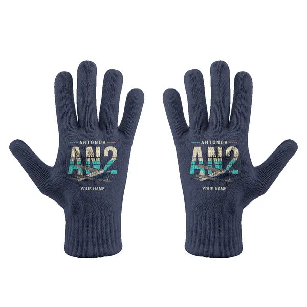 Antonov An-2 - Gloves - Full - Original + Name - Navy Blue