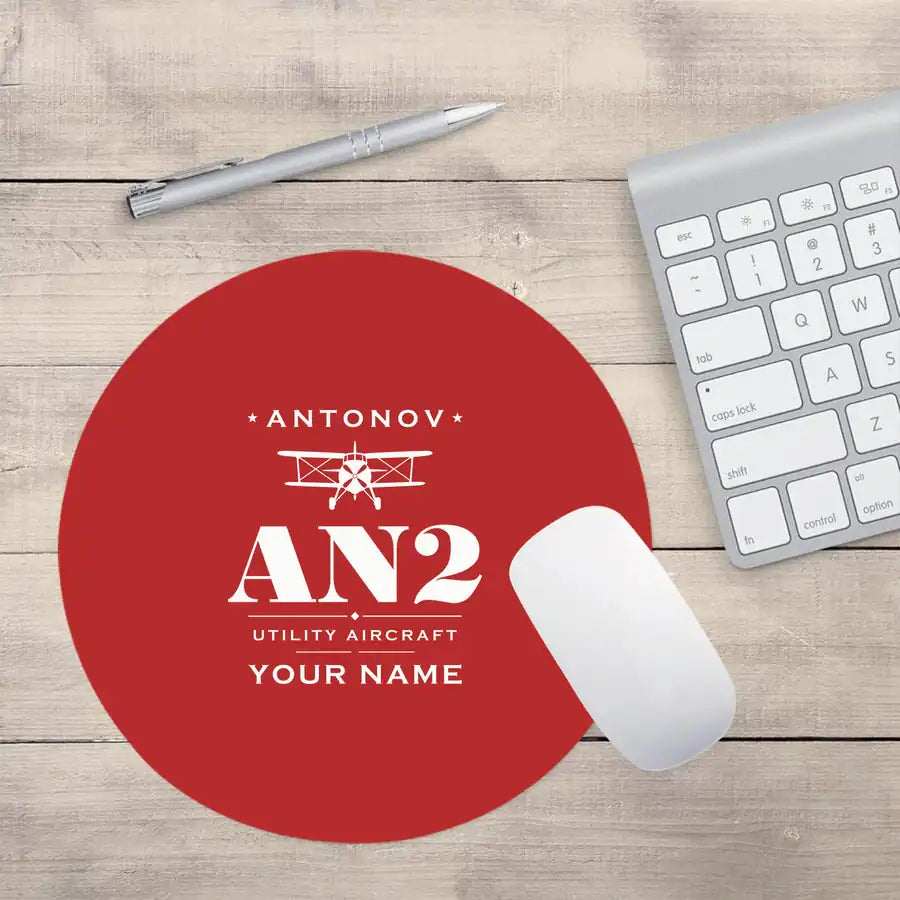 Antonov An-2 - Heritage + Name - Round Mouse Pad - Red