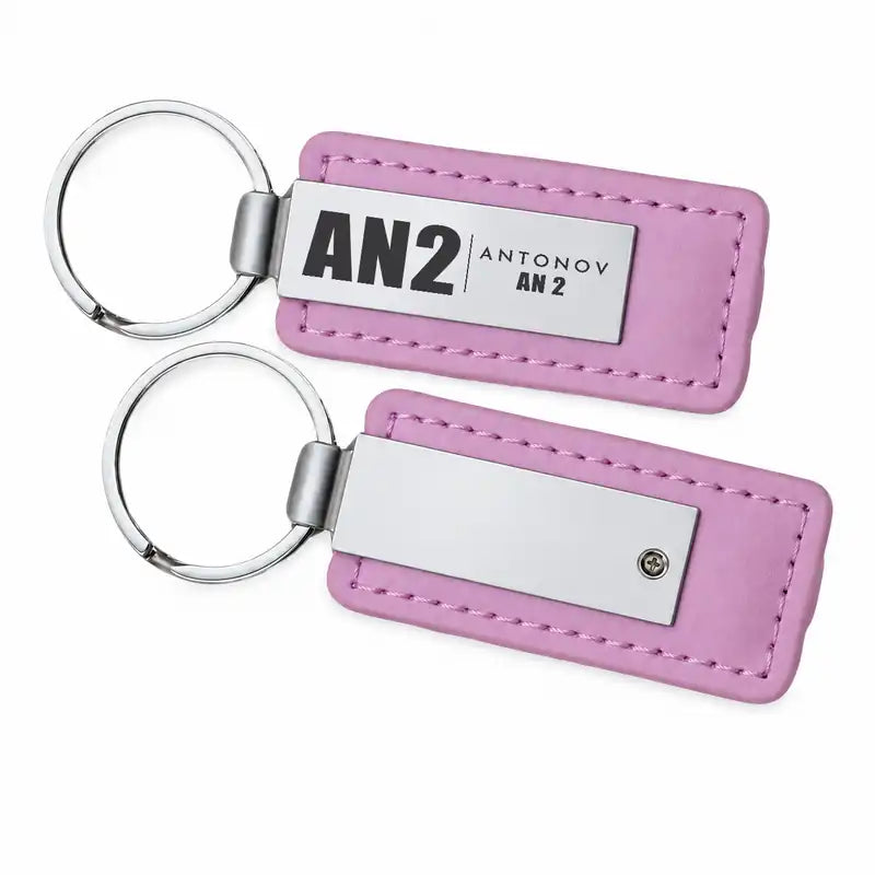 Antonov An-2 - Leather Key Chain - Faux Leather - Tag - Pink