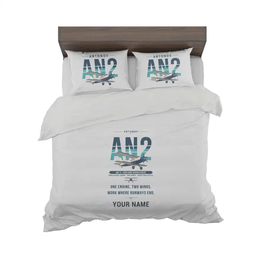 Antonov An-2 - Original + Name - Bedding Set - Light Gray