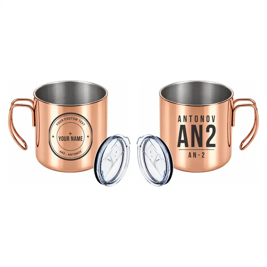 Antonov An-2 - Portable Mug - Tag + Name - Copper