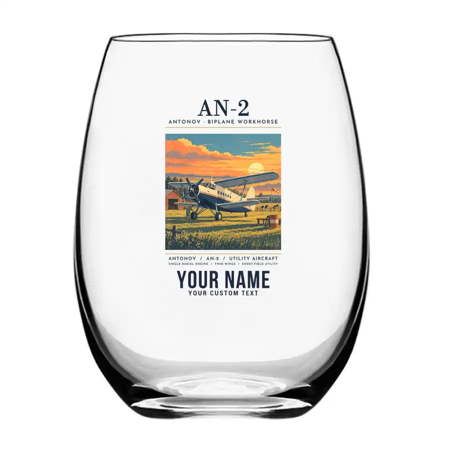 Antonov An-2 - Poster + Name - Water & Drink Glass