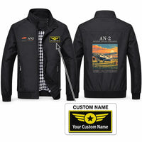 Thumbnail for Antonov An-2 Stylish Jackets - Stand Collar - Poster + Name - Black