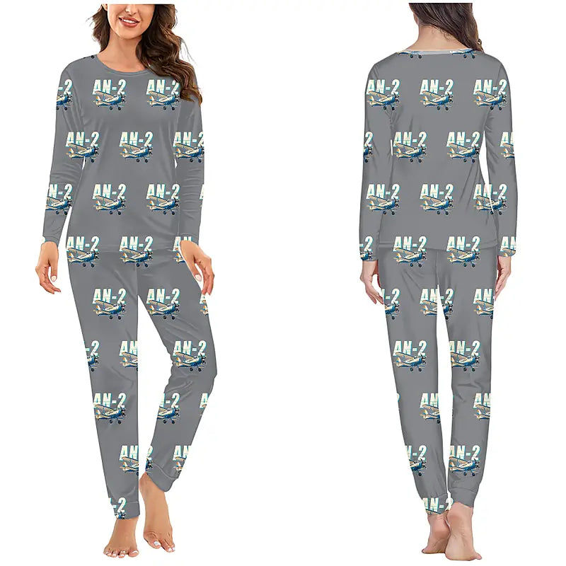 Antonov An-2 - Women Pajamas - Cartoon Pattern - Gray