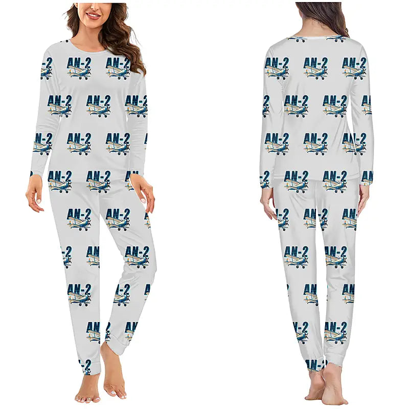 Antonov An-2 - Women Pajamas - Cartoon Pattern - Light Gray