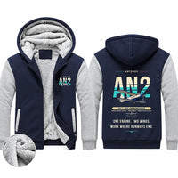 Thumbnail for Antonov An-2 Zipped Sweatshirts - Original - Navy & Gray