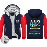 Thumbnail for Antonov An-2 Zipped Sweatshirts - Original - Navy & Red